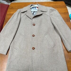 Pendleton Men's Tan Wool Pea Coat - Classic Single-Breasted Overcoat